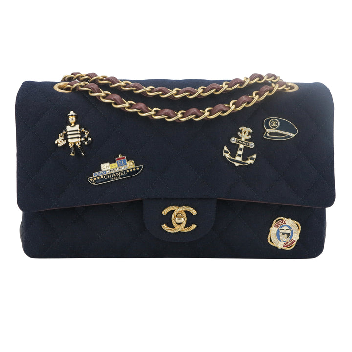 Chanel Red Marine Charms Medium Classic Lambskin Flap Bag