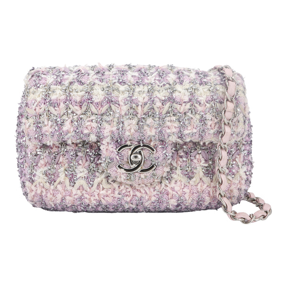 Optimal fyrværkeri Eddike CHANEL 18S Lilac Glitter Tweed Mini Flap Bag | Dearluxe