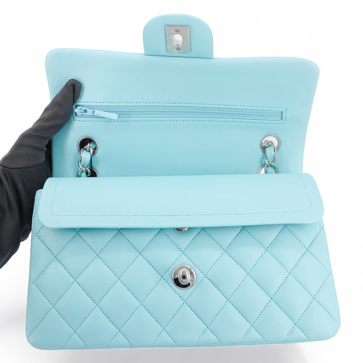 CHANEL Small Classic Double Flap Bag in 19C Tiffany Blue Lambskin - Dearluxe.com