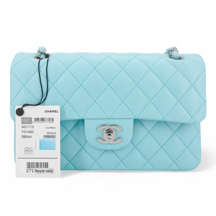 CHANEL Small Classic Double Flap Bag in 19C Tiffany Blue Lambskin - Dearluxe.comCHANEL Small Classic Double Flap Bag in 19C Tiffany Blue Lambskin - Dearluxe.com