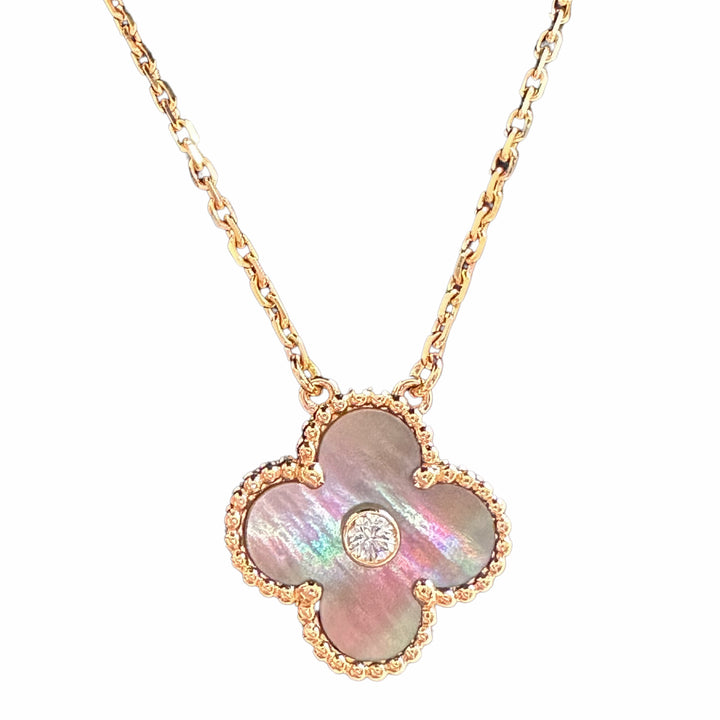 VAN CLEEF ARPELS 2014 Grey Mother of Pearl Vintage Alhambra