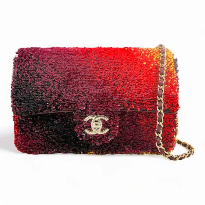CHANEL 23A Sunset Shaded Sequin Mini Flap Bag