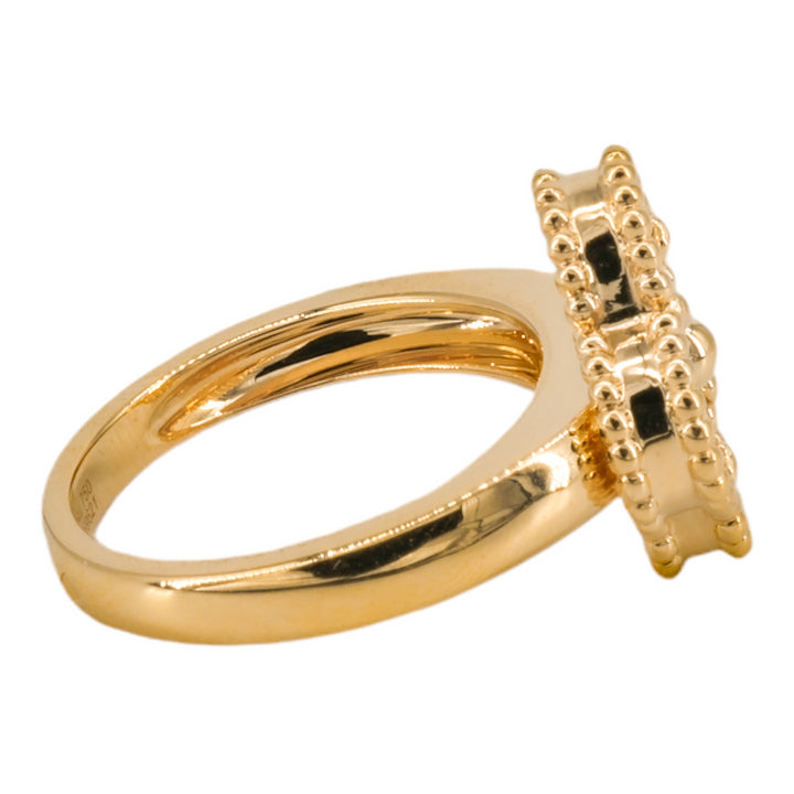 VAN CLEEF & ARPELS Guilloché Vintage Alhambra Ring 18k Yellow Gold - Dearluxe.com