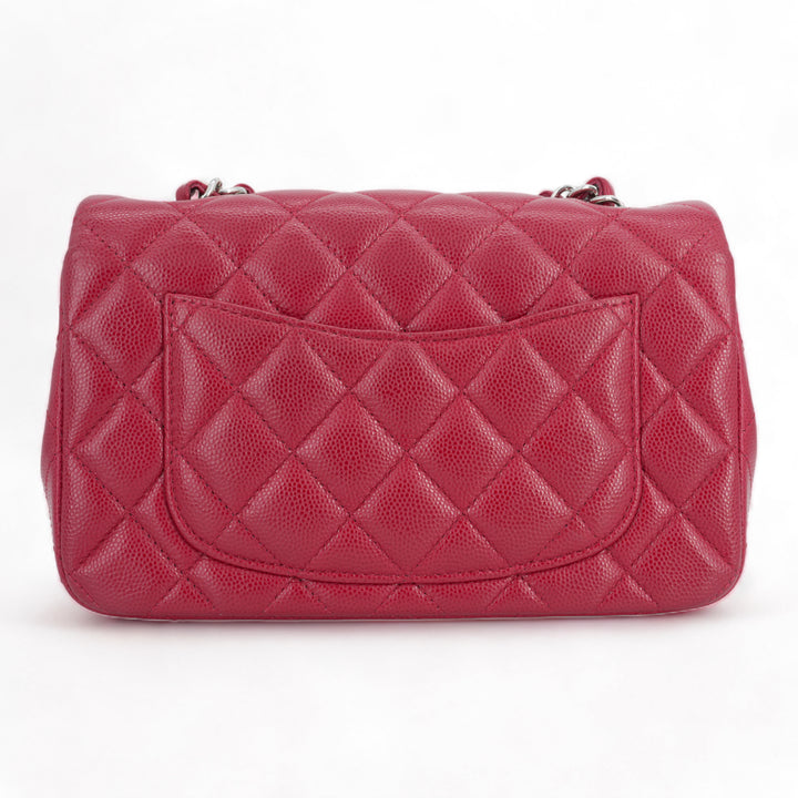 CHANEL 18B Dark Pink Caviar Mini Rectangular Flap Bag - Dearluxe.com