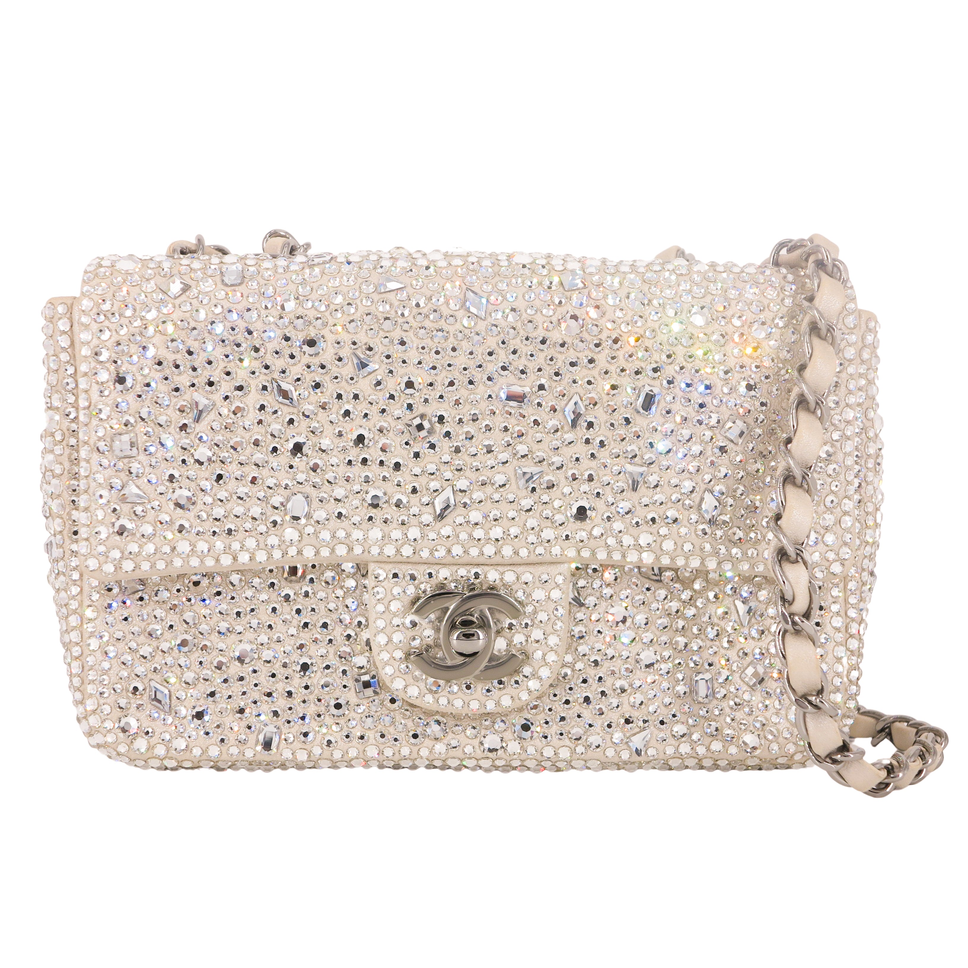 Chanel Mini 2.55 Flap Bag Custom Swarovski Crystal Embellishment -  Strassing Service - Sophie & Ava