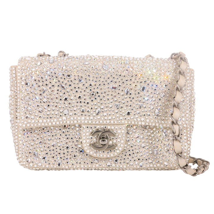 Chanel Multicolor Strass Flap Bag of Swarovski Crystals and Grey