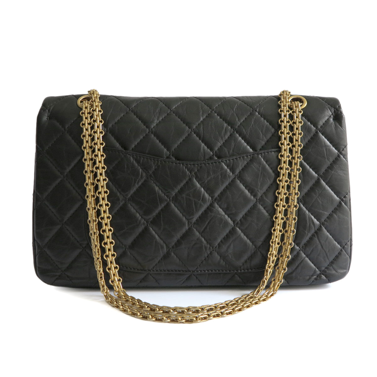 バッグ CHANEL CHANEL 2.55 Reissue Flap Bag Size 227 in Black Aged Calfskin