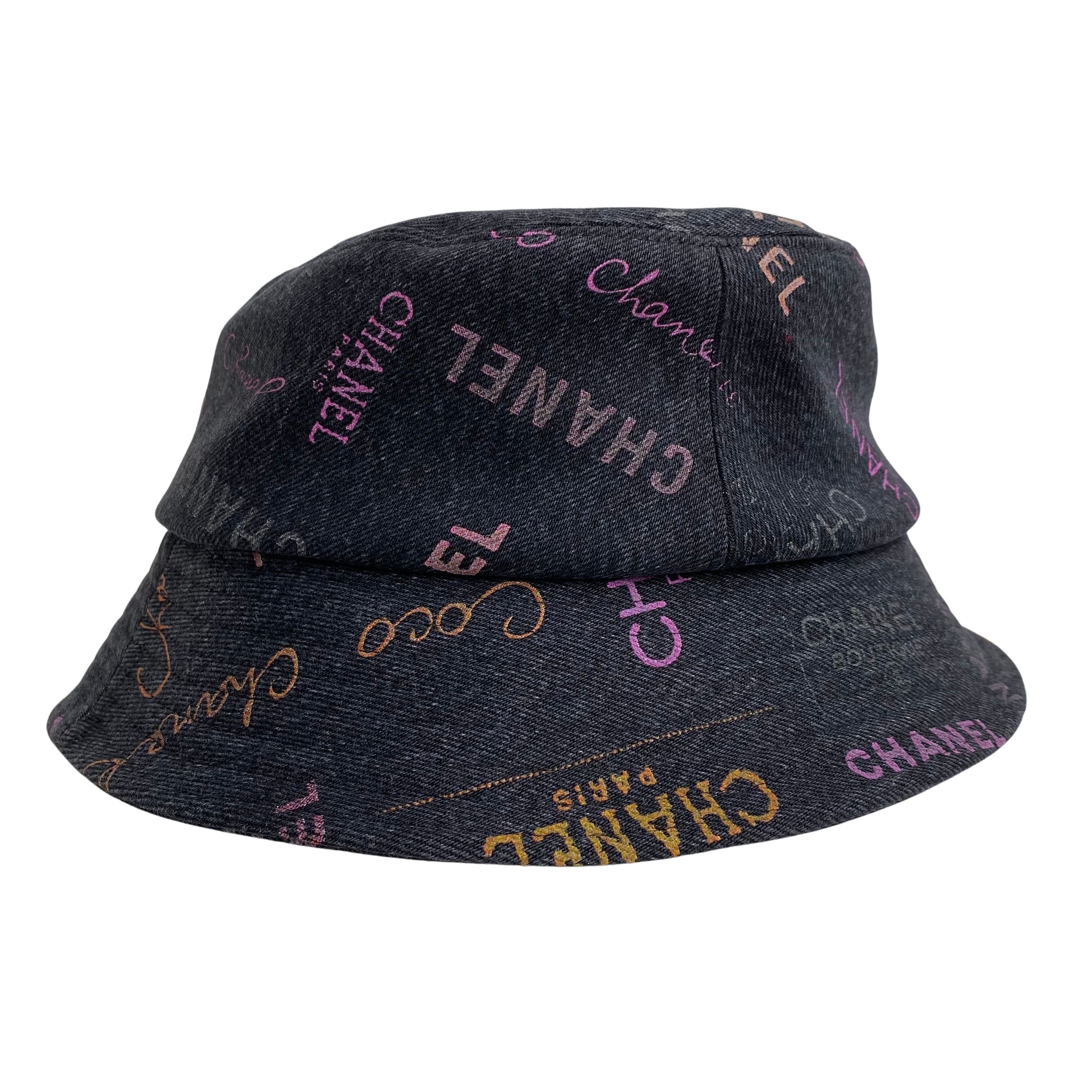 Denim chanel bucket discount hat