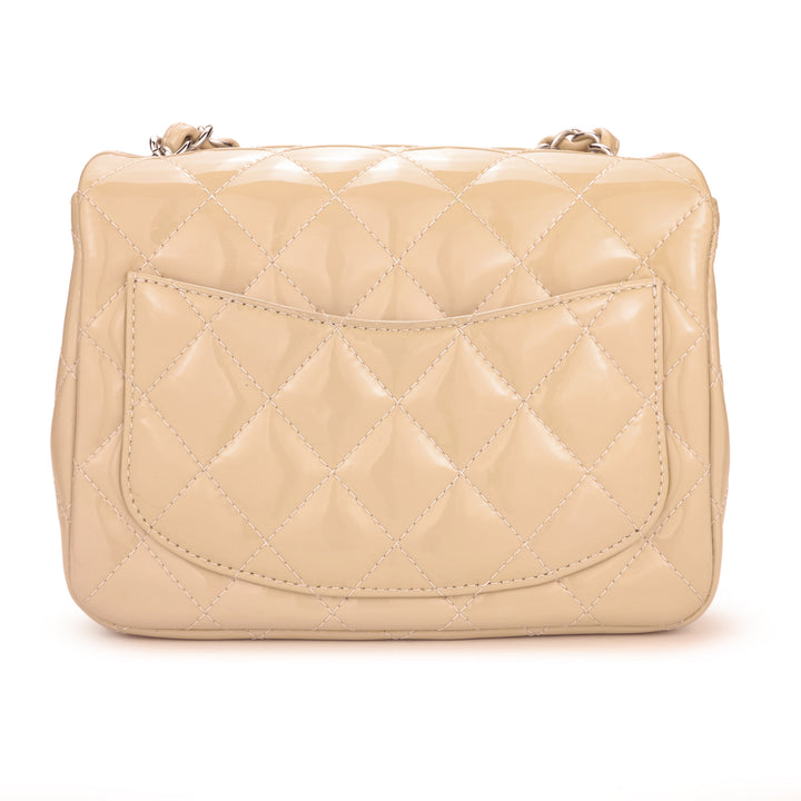 Chanel Camel Beige Quilted Caviar Mini Square Classic Single Flap
