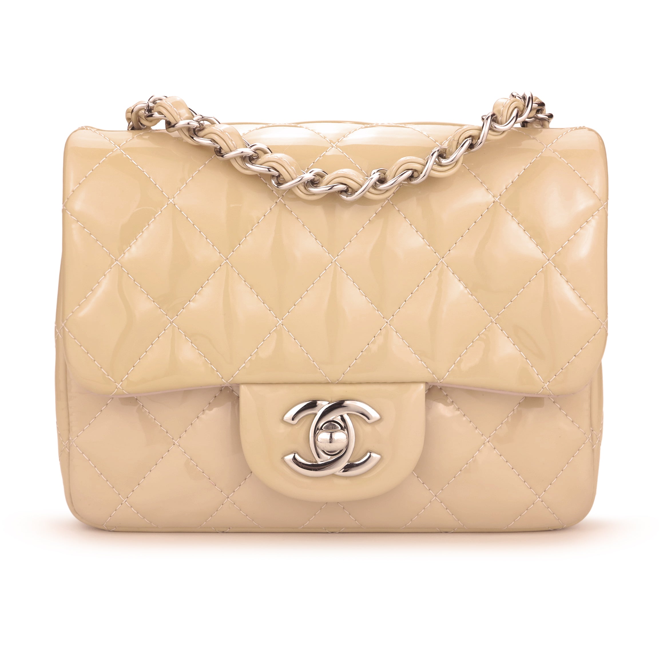 CHANEL Caviar Quilted Mini Square Flap Beige 101669