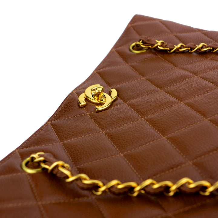 CHANEL Vintage Timeless Quilted Shoulder Tote Bag in Brown Caviar - Dearluxe.com