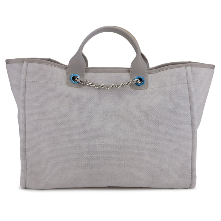 CHANEL Medium Deauville Tote in Grey Canvass