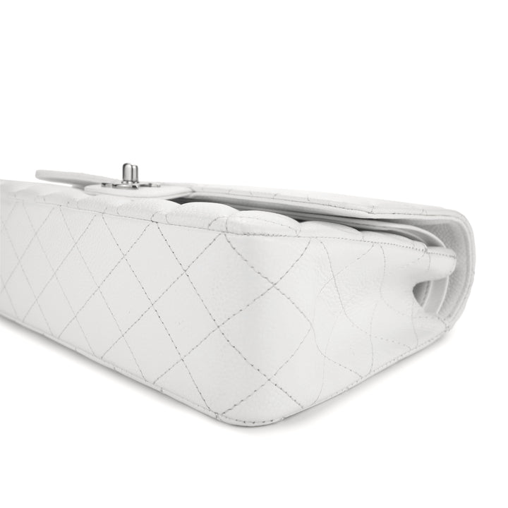 Chanel White Caviar Medium Classic Double Flap Bag ○ Labellov