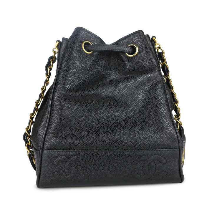 Chanel Vintage Caviar Triple CC Bucket Bag - Black Bucket Bags, Handbags -  CHA698395