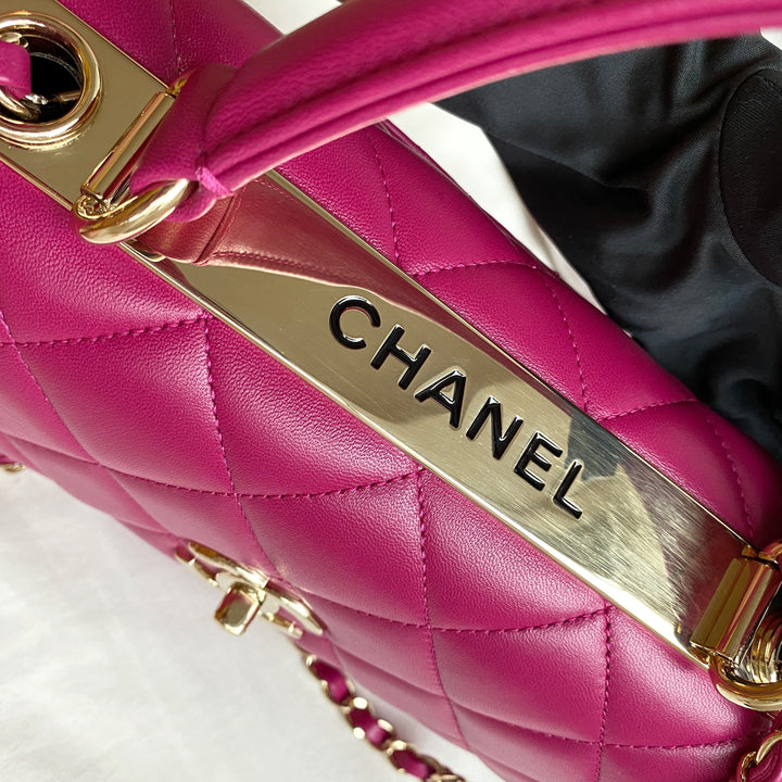 CHANEL Small Trendy CC Flap Bag with Top Handle in Fuschia