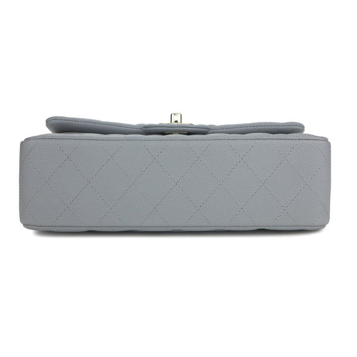 CHANEL Small Classic Double Flap Bag in 20C Grey Caviar - Dearluxe.com