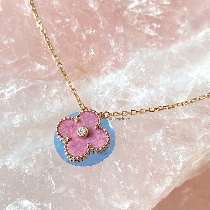 VAN CLEEF ARPELS Rhodonite Vintage Alhambra Diamond 2021 Holiday