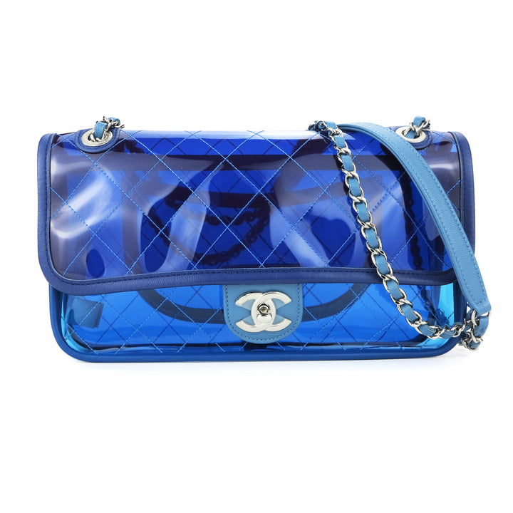 CHANEL Coco Splash Blue PVC Medium Flap Bag | Dearluxe