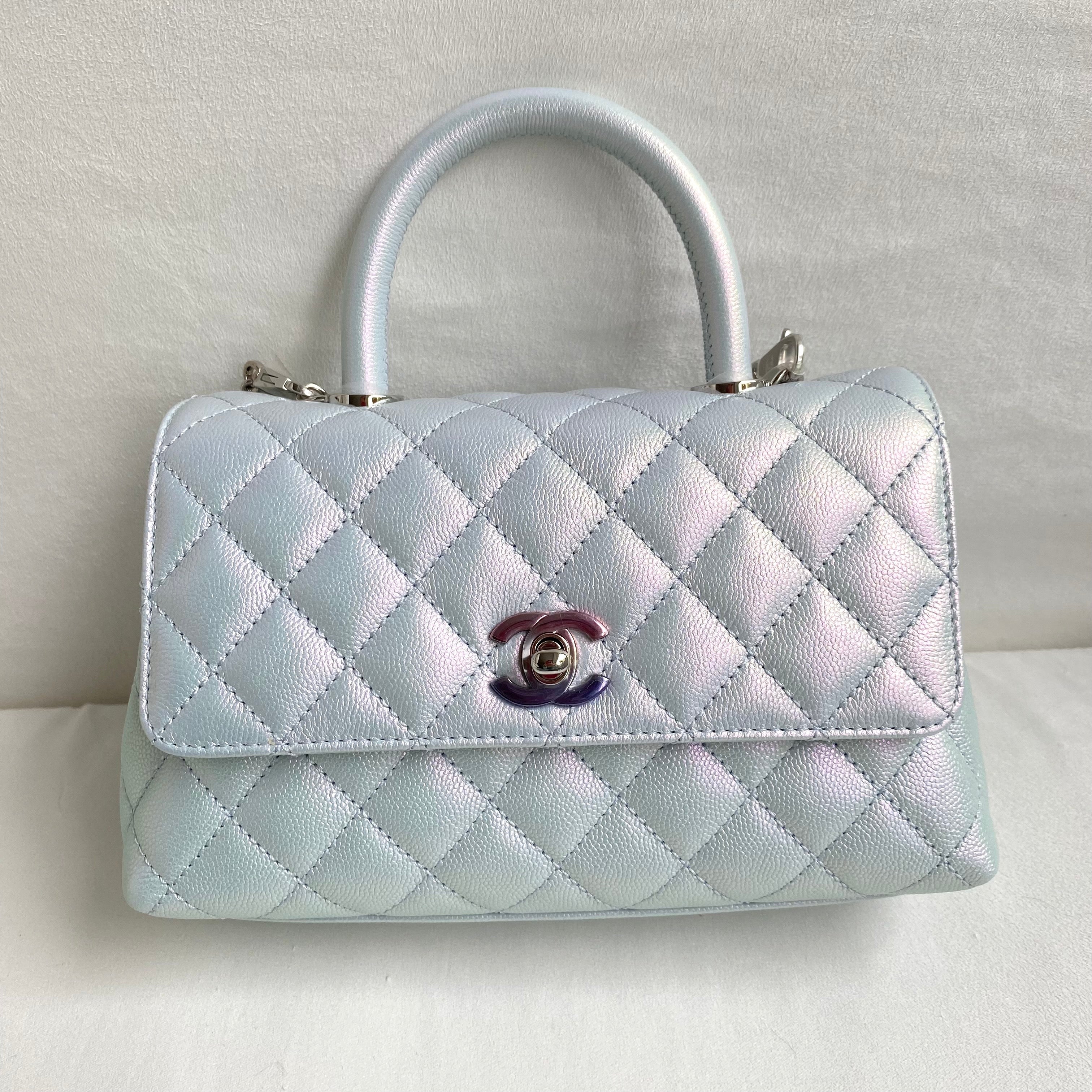 Chanel Bags | Bag Coco Handle New Iridescent Caviar Small/ Old Mini Flap with, Blue, (One Size), New | Tradesy