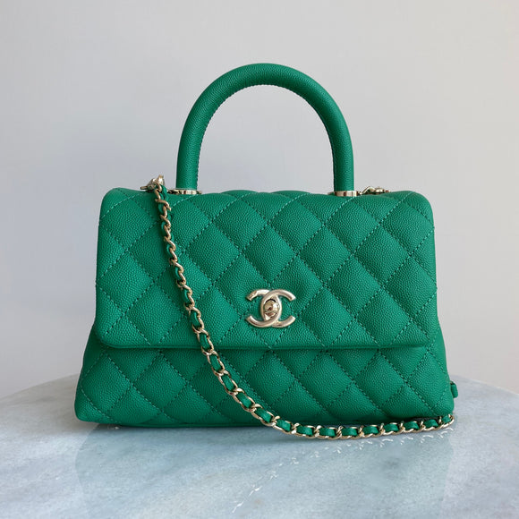 Chanel green coco handle Clearance