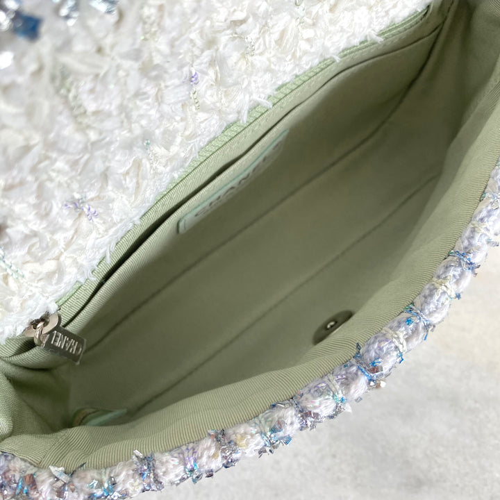 CHANEL 18S Glitter Tweed Mini Flap Bag - Dearluxe.com
