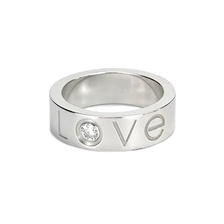 CARTIER Love Ring with Diamond in 18k White Gold - Dearluxe.com