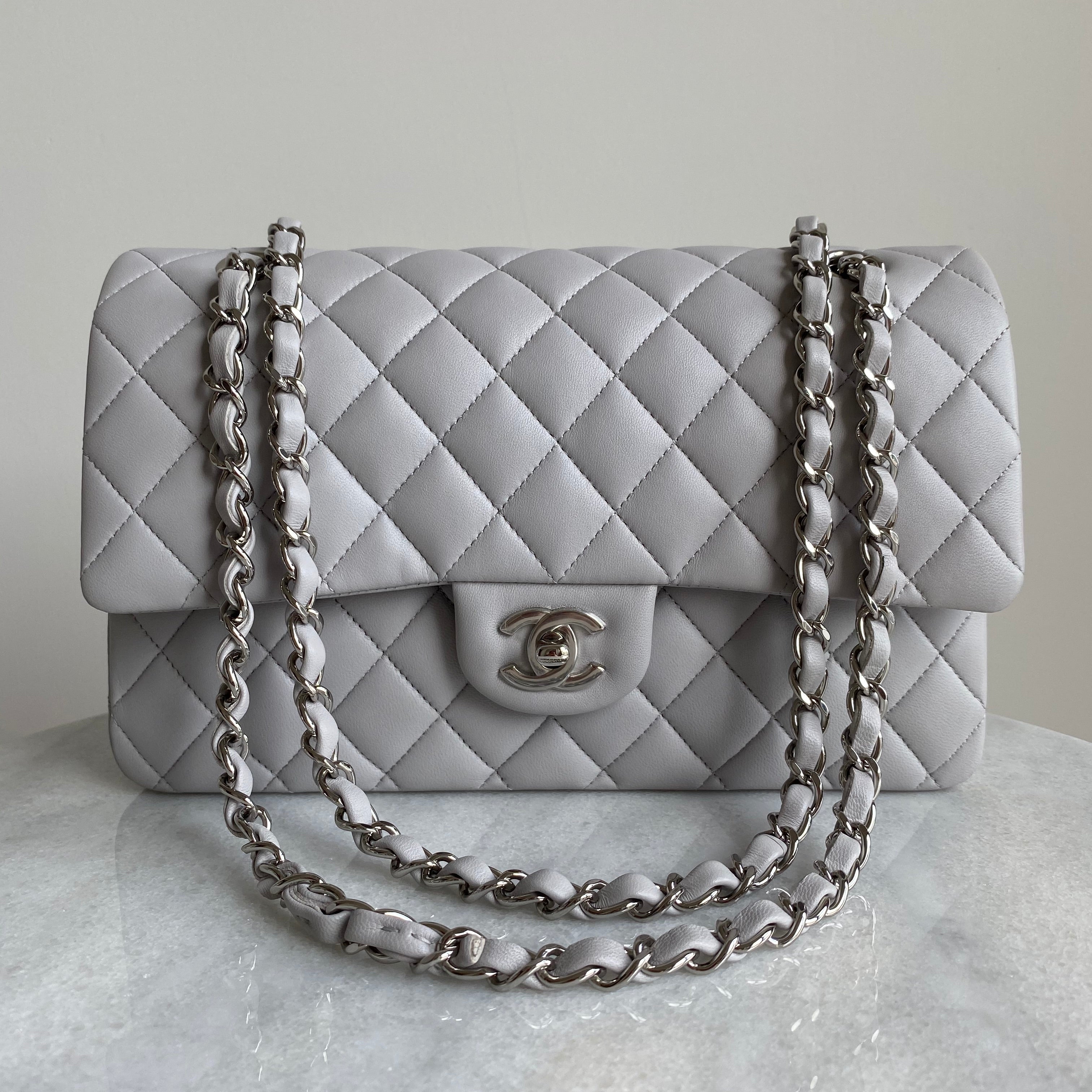 Chanel Medium Flap Grey 20C - Designer WishBags