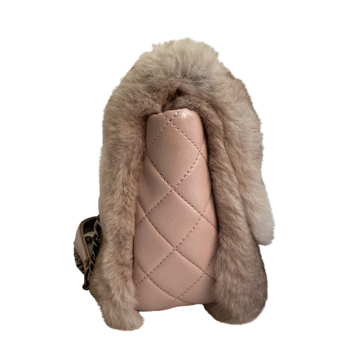 CHANEL Ombré Brown Orylag Rabbit Fur Medium Flap Bag - Dearluxe.com