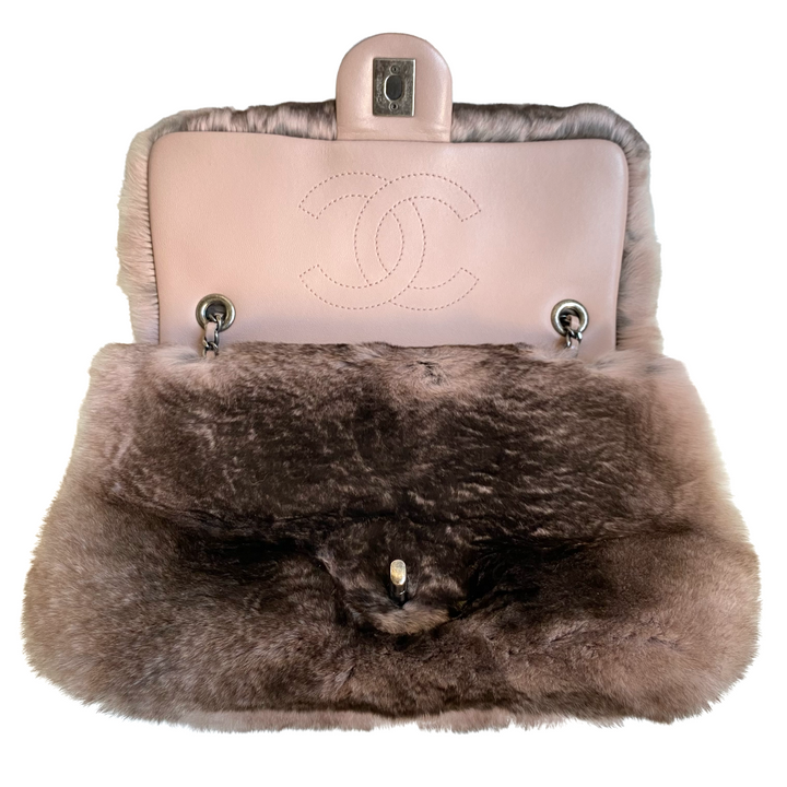 Chanel Ombré Brown Orylag Rabbit Fur Medium Flap Bag | Dearluxe