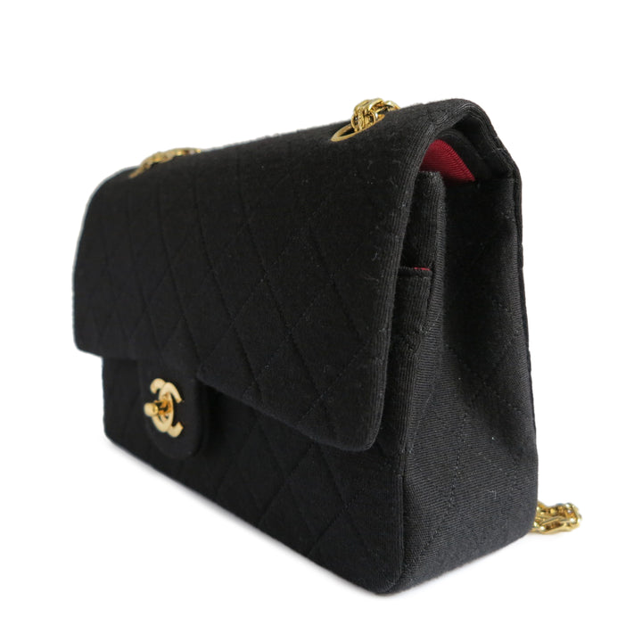 CHANEL Medium Vintage Classic Double Flap Bag in Black Jersey – Dearluxe