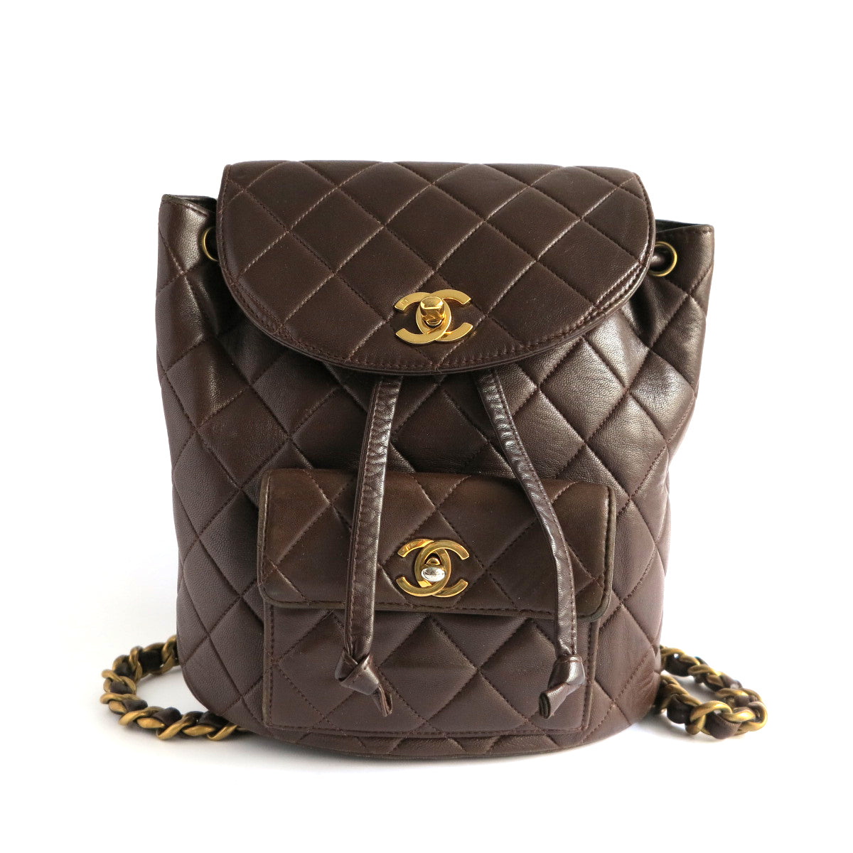 CHANEL Small Vintage Timeless Backpack in Brown Lambskin