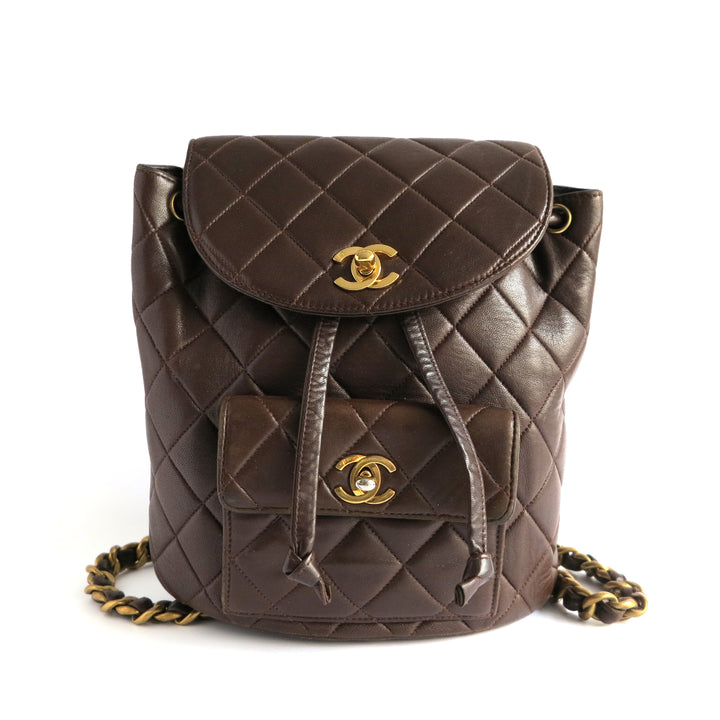 CHANEL Small Vintage Timeless Backpack in Brown Lambskin - Dearluxe.com
