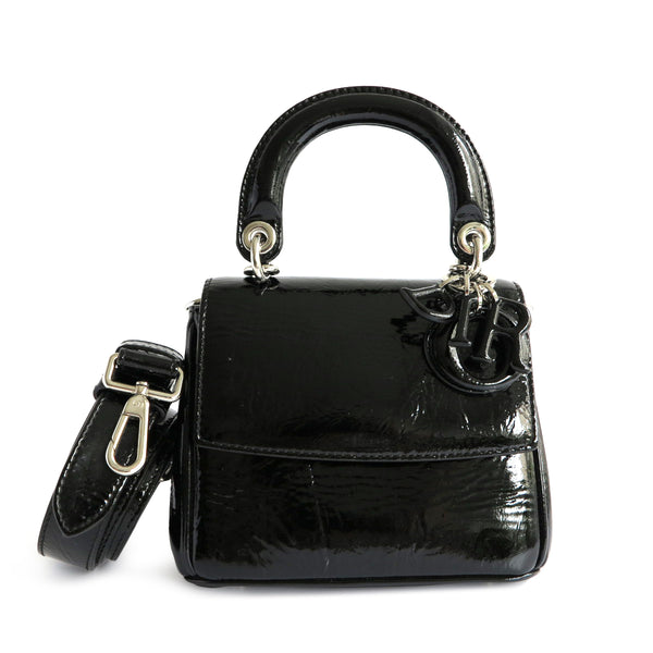 DIOR Micro Be Dior Bag in Black Patent Leather - Dearluxe.com
