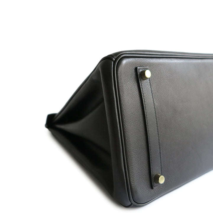 Birkin 35 leather handbag Hermès Black in Leather - 35963702