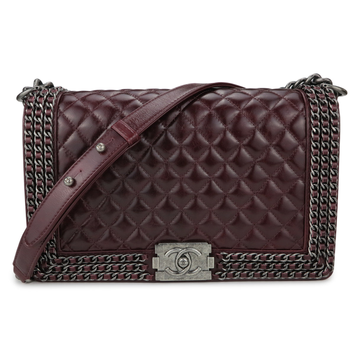 Chanel New Medium Boy Bag - Burgundy