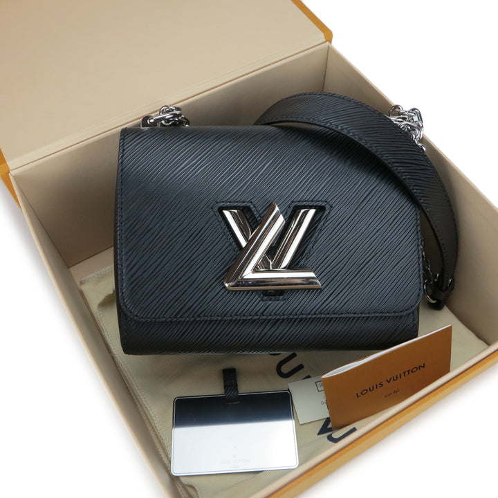 Louis Vuitton Twist Leopard Print Top Handle Bag Epi Leather PM Black  134333539