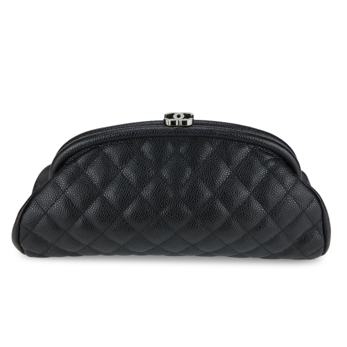 $2800 Chanel Classic CC Logo Black Caviar Quilted Leather Timeless Clutch  Bag Purse SHW - Lust4Labels