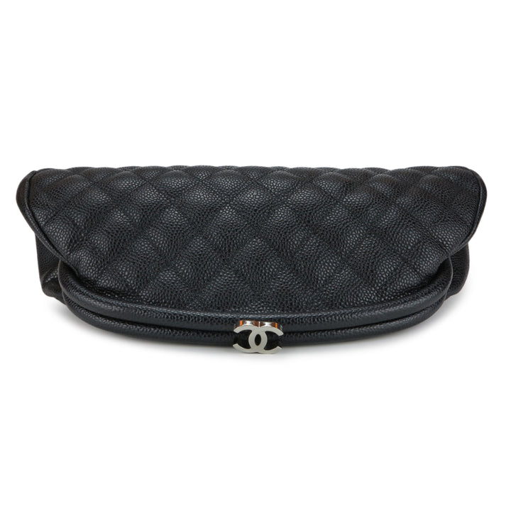 chanel black leather backpack purse