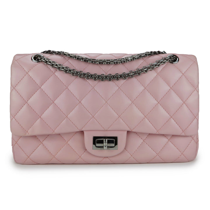CHANEL 2.55 Reissue Flap Bag Size 227 in Pearlized Pink Calfskin - Dearluxe.com