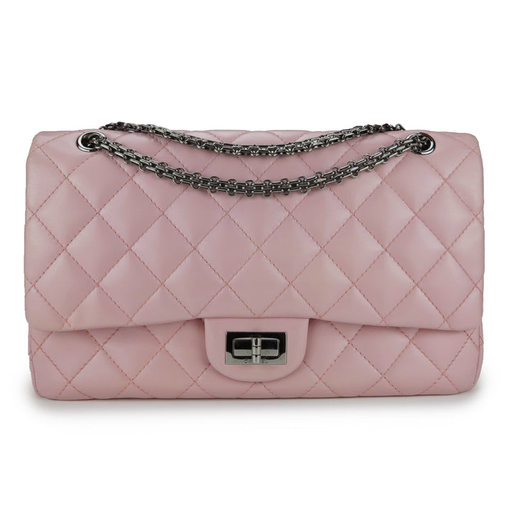 CHANEL Reissue Flap Bag Size 227 in Pearlized Pink Calfskin