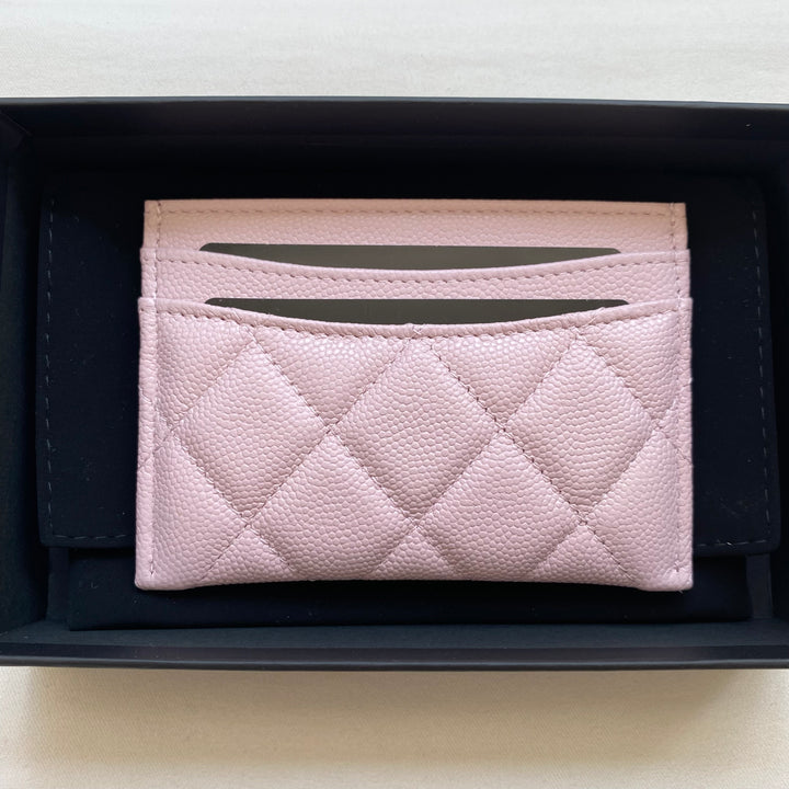 CHANEL Classic Card Holder in 21S Rose Clair Caviar - Dearluxe.com