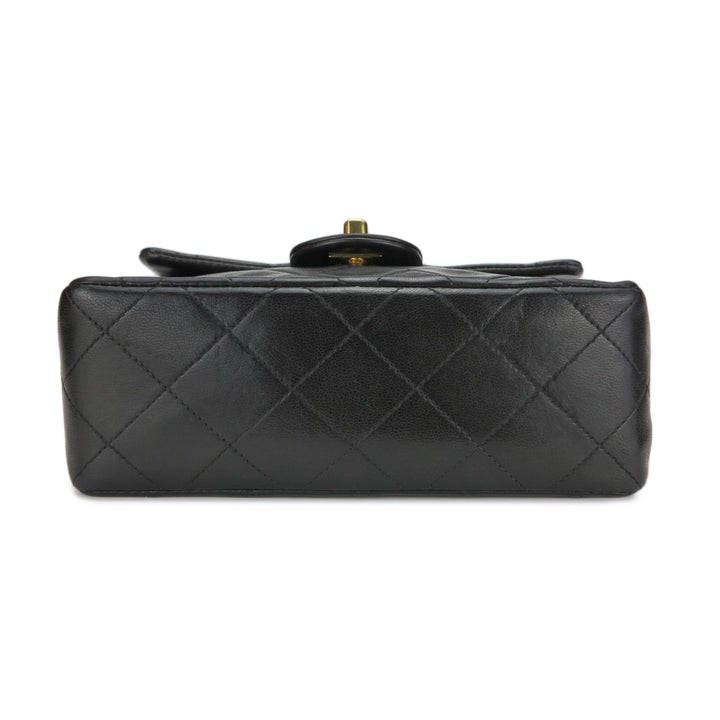 CHANEL Vintage Classic Mini Square Flap Bag in Black Lambskin – Dearluxe