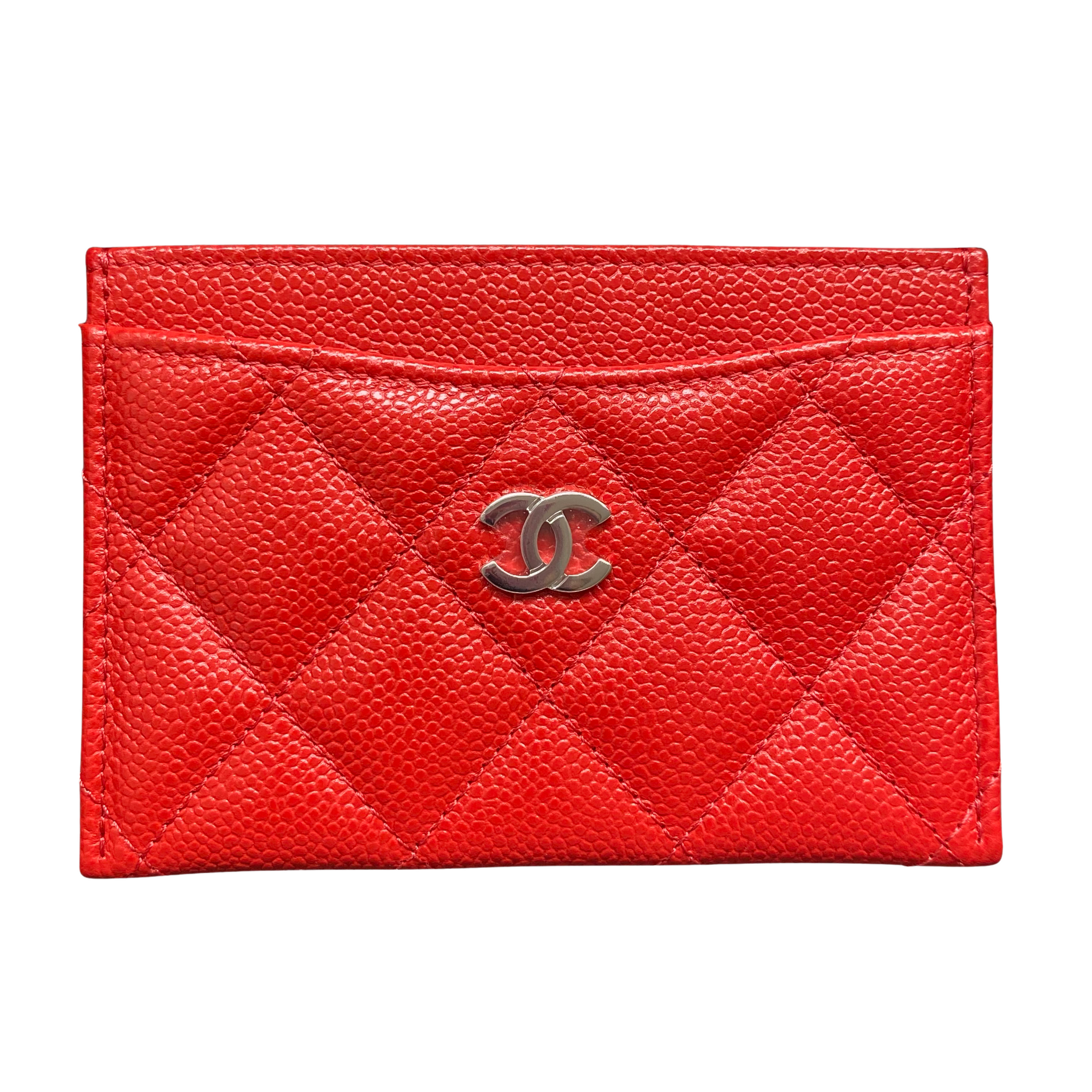 CHANEL Classic Card Holder in Red Caviar  Dearluxe