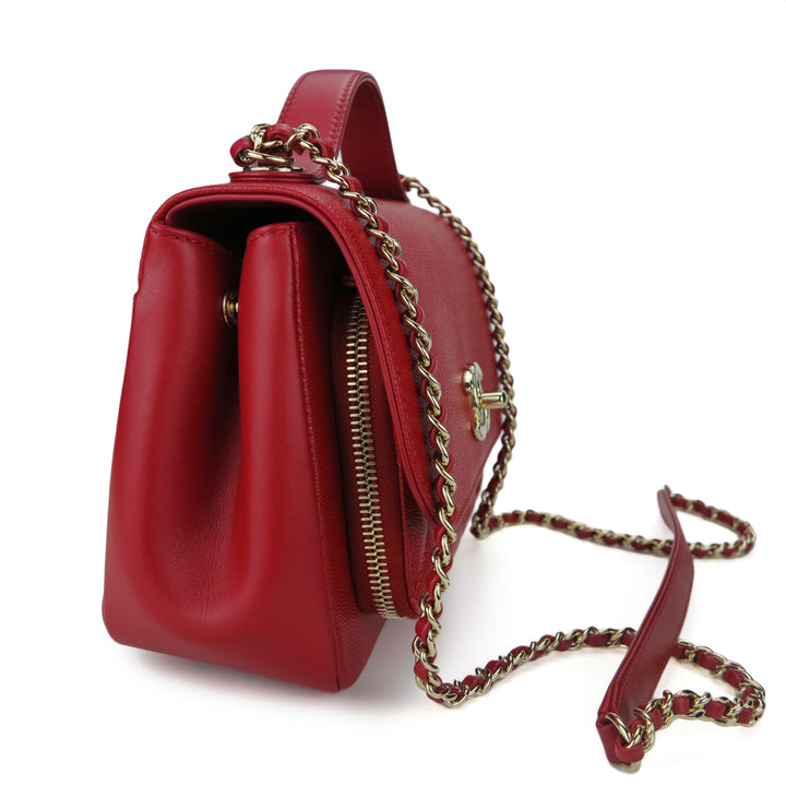 CHANEL Small Business Affinity Flap Bag in Red Caviar | Dearluxe