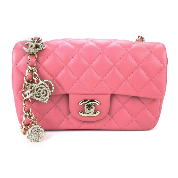 New Chanel 22P Hot Rose Pink Barbie Raspberry Caviar Small Flap