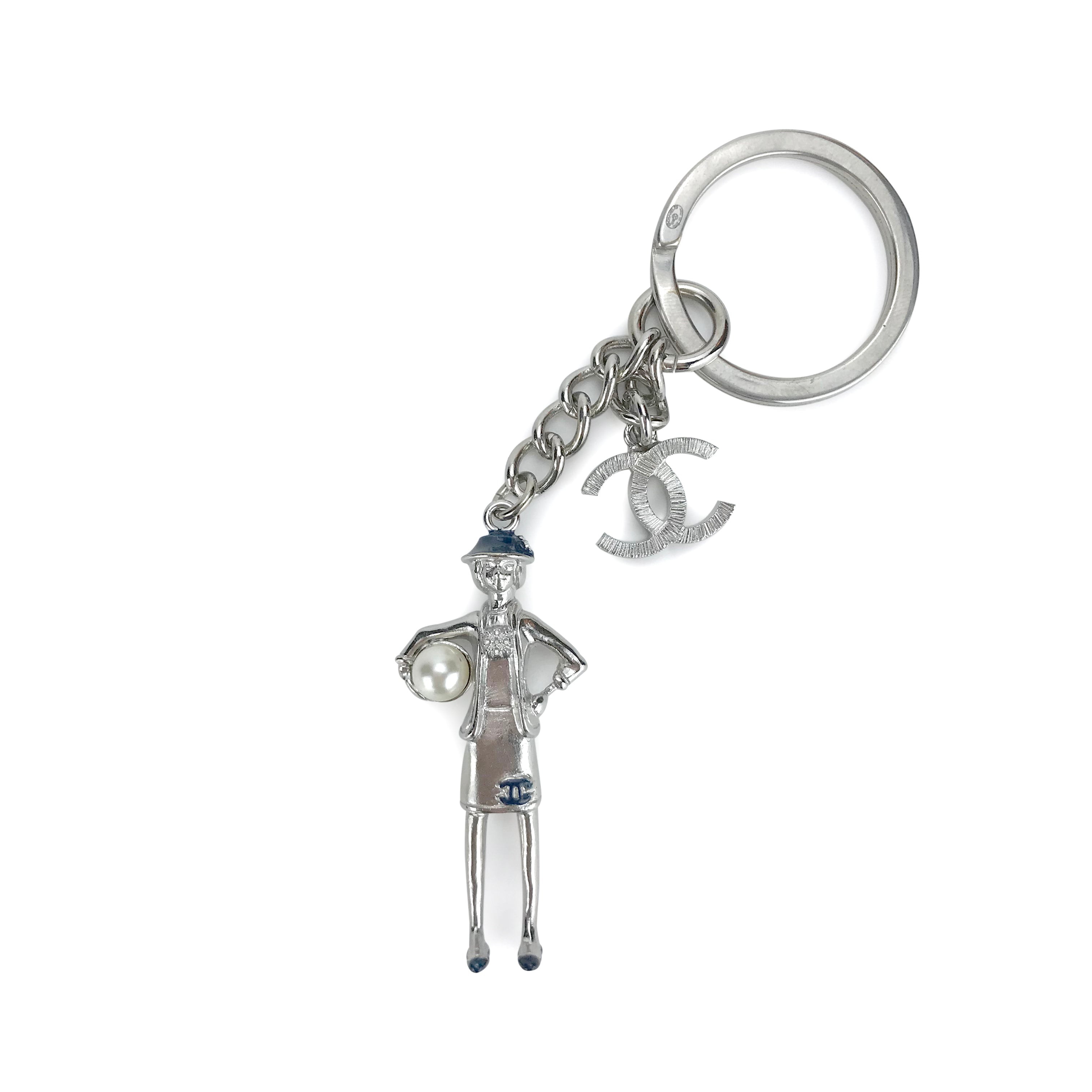 CHANEL Coco Chanel mademoiselle key ring holder/charm with CC logo