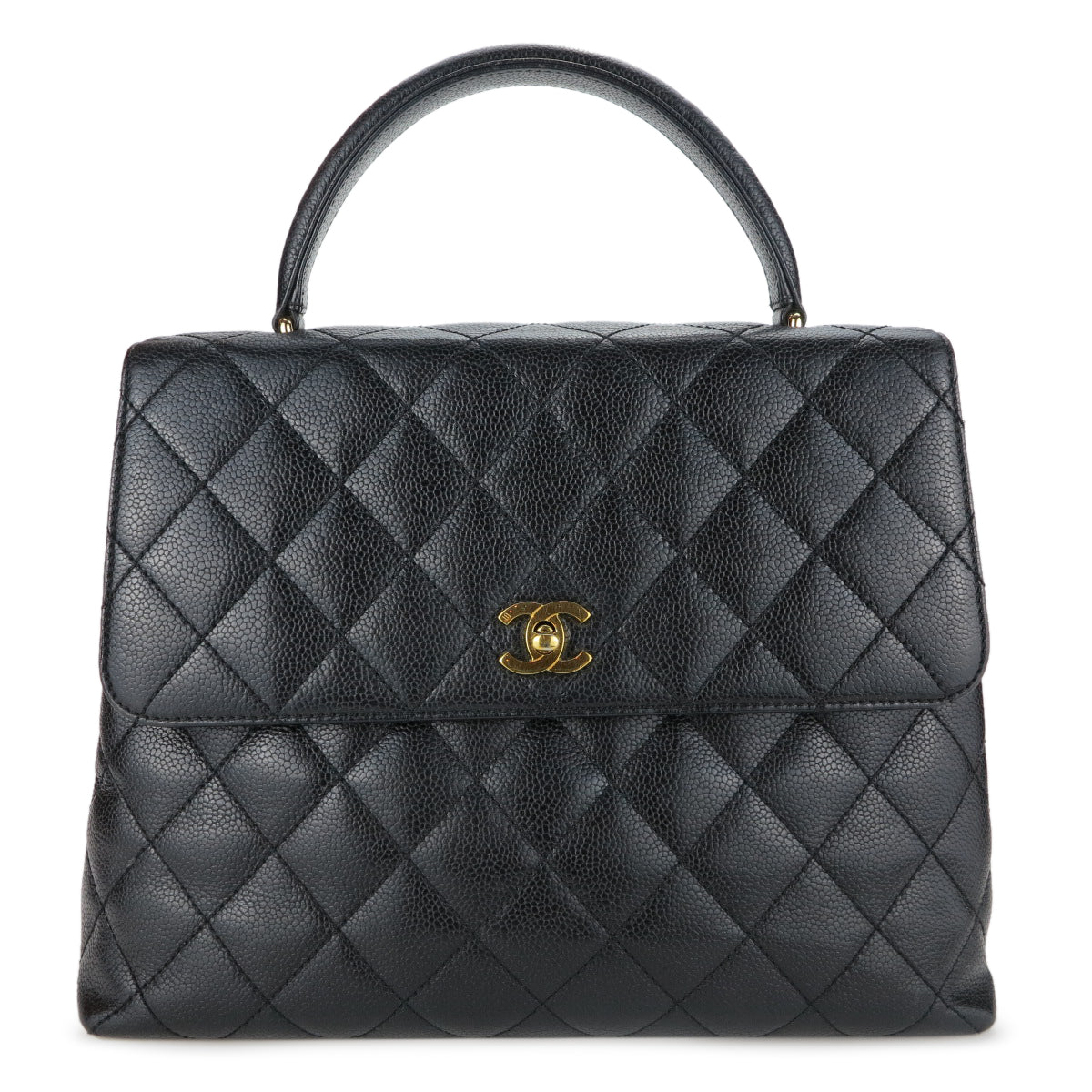 Chanel Vintage Kelly Quilted Flap Bag Black Caviar 24K Gold Hardware – Coco  Approved Studio