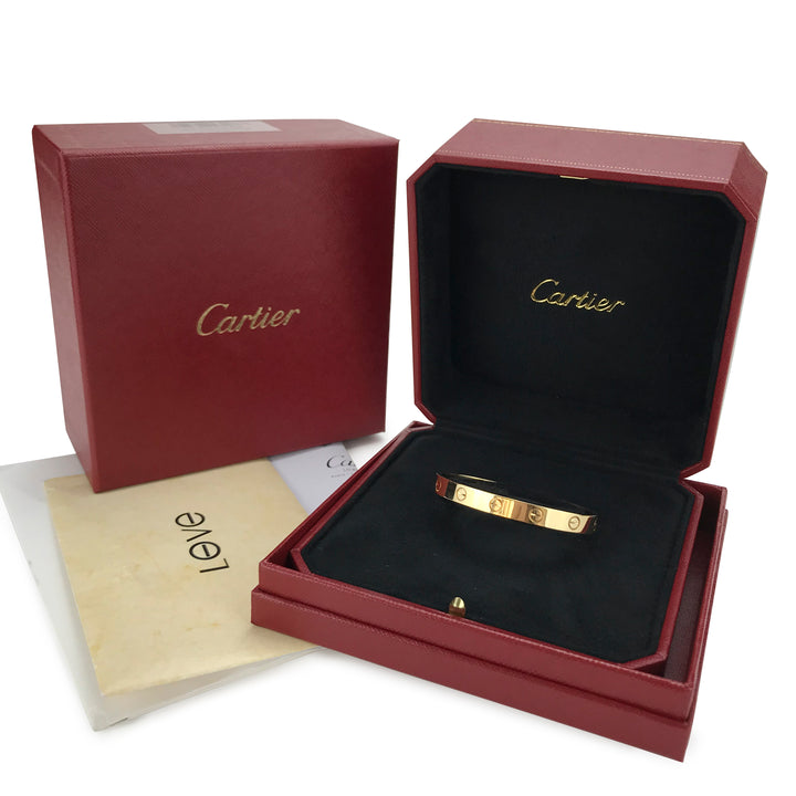 CARTIER Love Bracelet Cuff  in 18k Yellow Gold Size 16 - Dearluxe.com