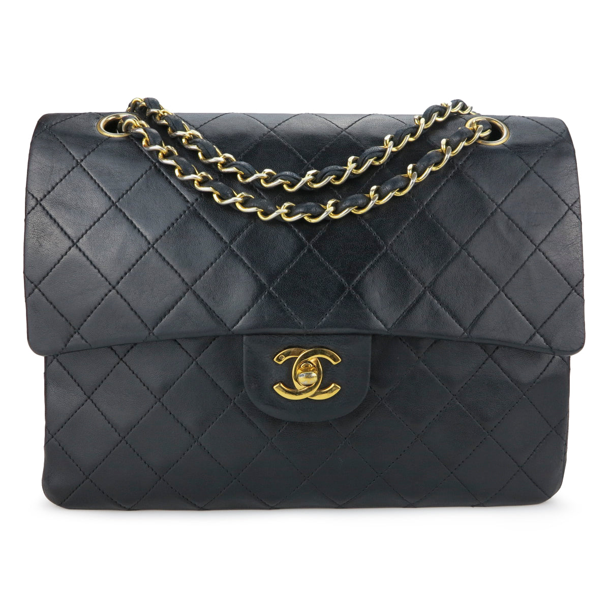 CHANEL Medium Vintage Classic Square Double Flap Bag in Black