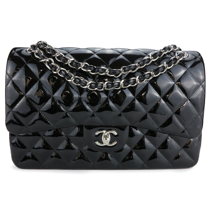CHANEL Jumbo Classic Double Flap Bag in Black Patent Leather - Dearluxe.com
